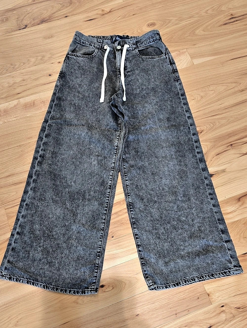 Gap SuperLight Pull-On Baggy Jeans Wide Leg Gray Size XS